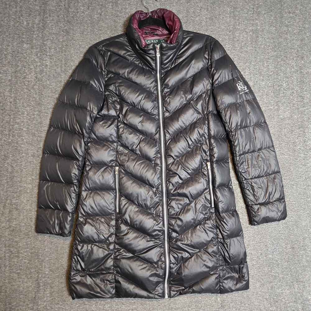 Lauren Ralph Lauren Packable Down Filled Puffer Coat‎ Jacket Small Black *No bag